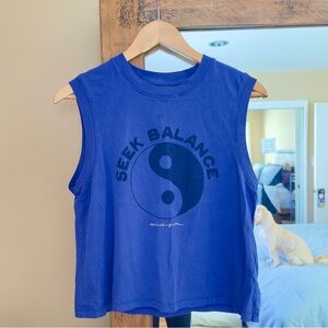 SPIRITUAL GANGSTER GRAPHIC BOXY TANK TOP MUSCLE TEE W/YIN YANG M